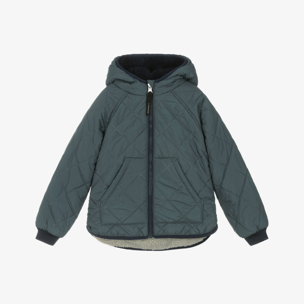 Liewood-Boys Reversible Blue Quilted & Fleece Jacket | Childrensalon Outlet