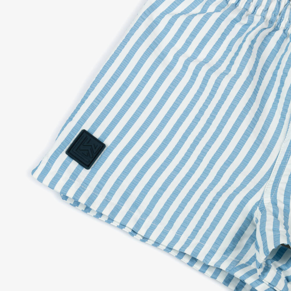 Liewood-Boys Seersucker Striped Swim Trunks | Childrensalon Outlet