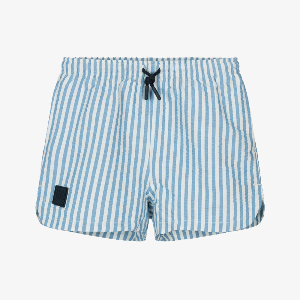Liewood-Boys Seersucker Striped Swim Trunks | Childrensalon Outlet