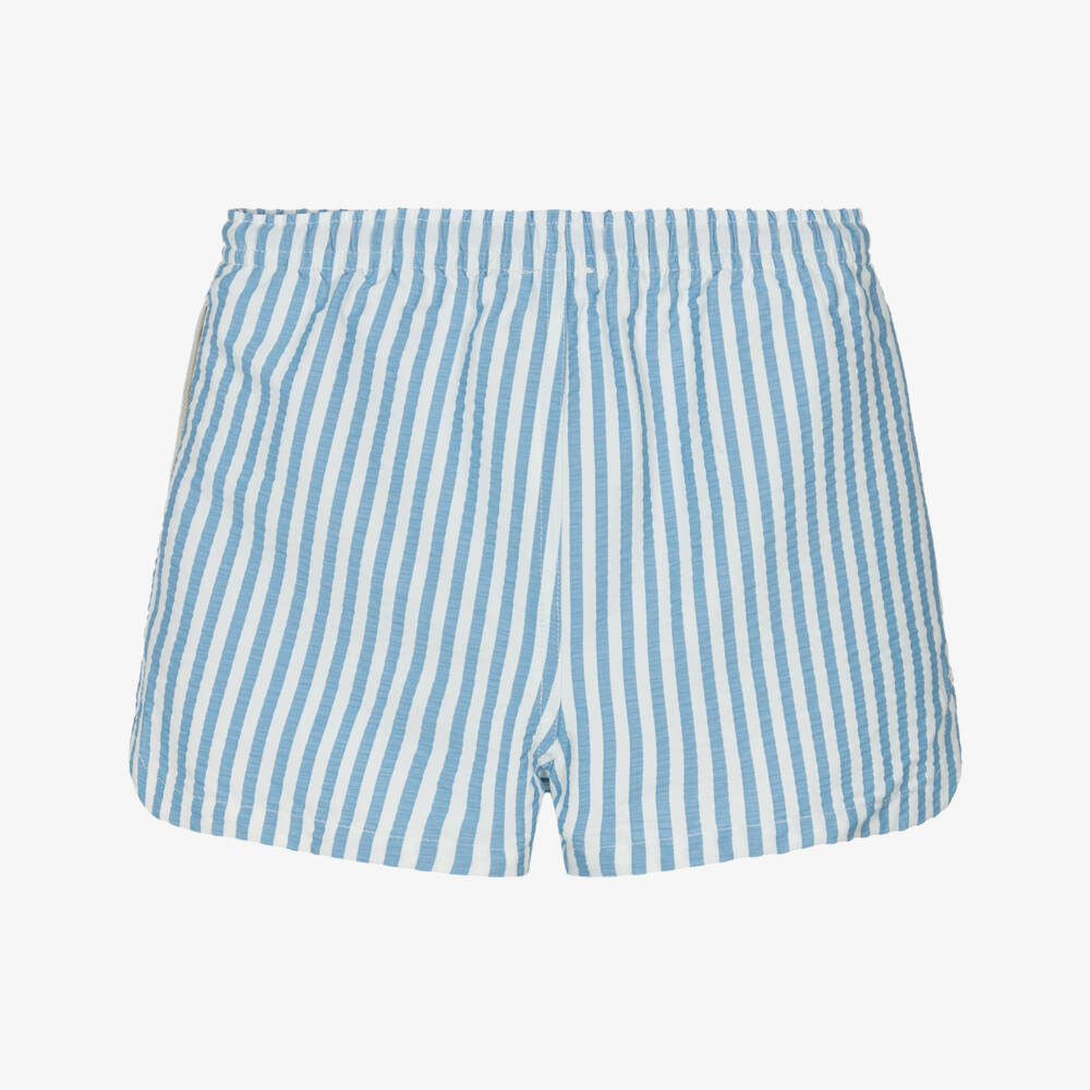 Liewood-Boys Seersucker Striped Swim Trunks | Childrensalon Outlet