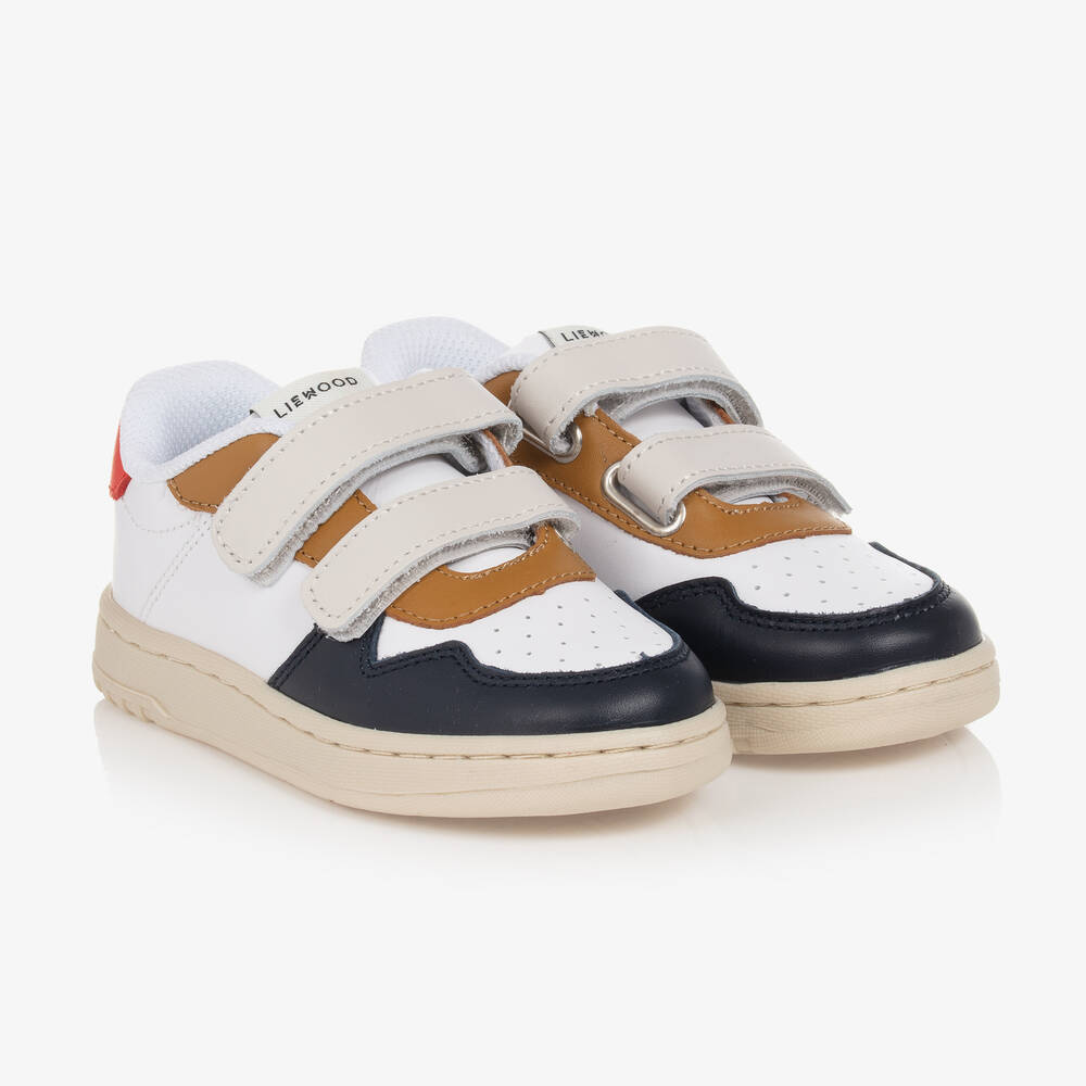 Liewood - Leder-Sneakers in Weiß und Navyblau | Childrensalon