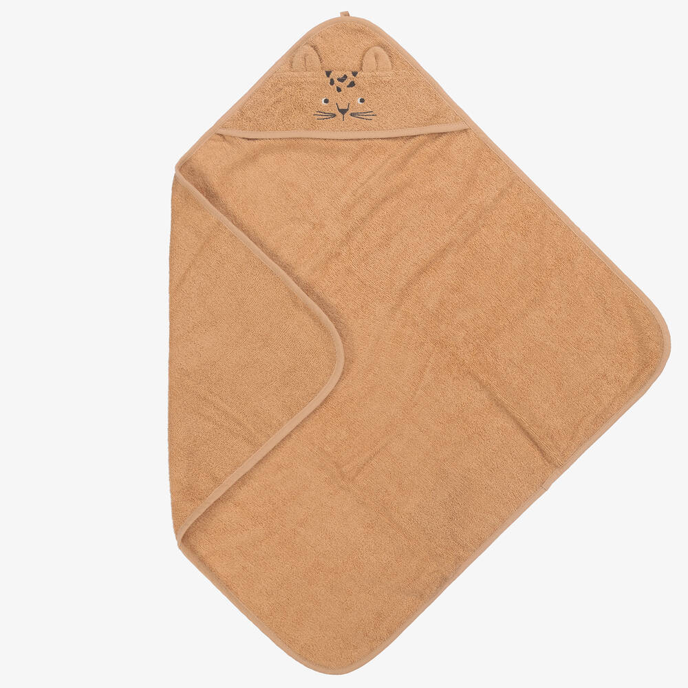 Liewood - Brown Hooded Baby Towel (70cm) | Childrensalon