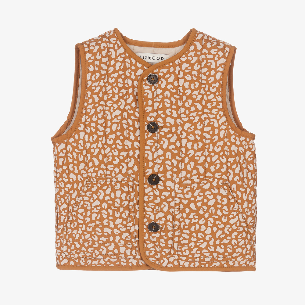 Liewood - Braune Weste mit Leoparden-Print | Childrensalon