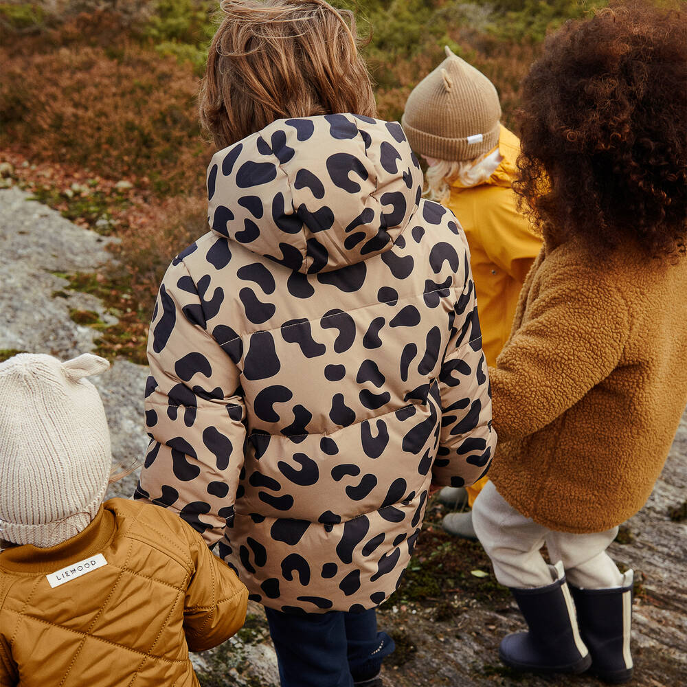 Liewood Brown Leopard Print Puffer Jacket Childrensalon Outlet