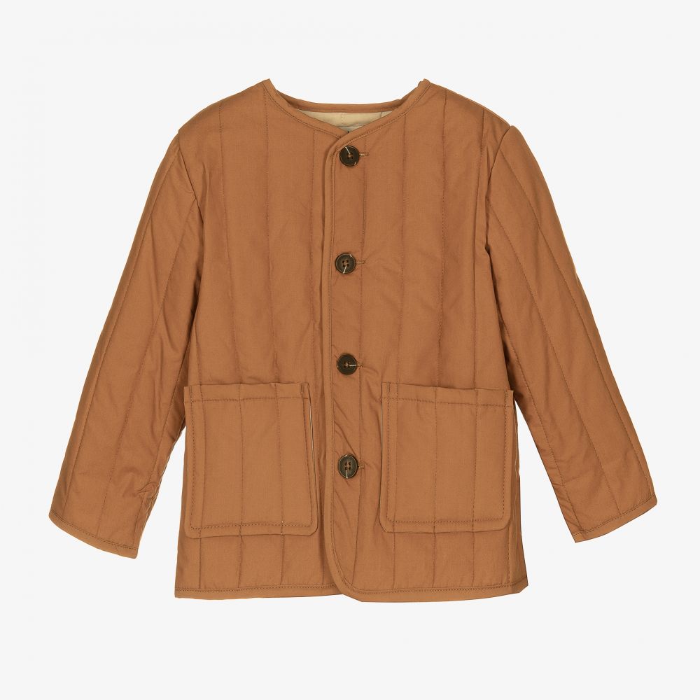 Liewood - Brown Quilted Cotton Jacket | Childrensalon
