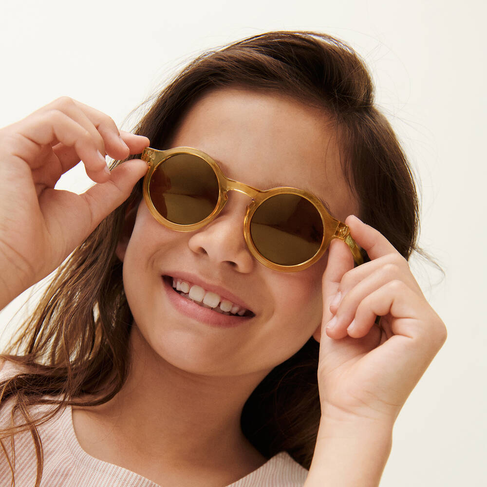 Brown round sunglasses store