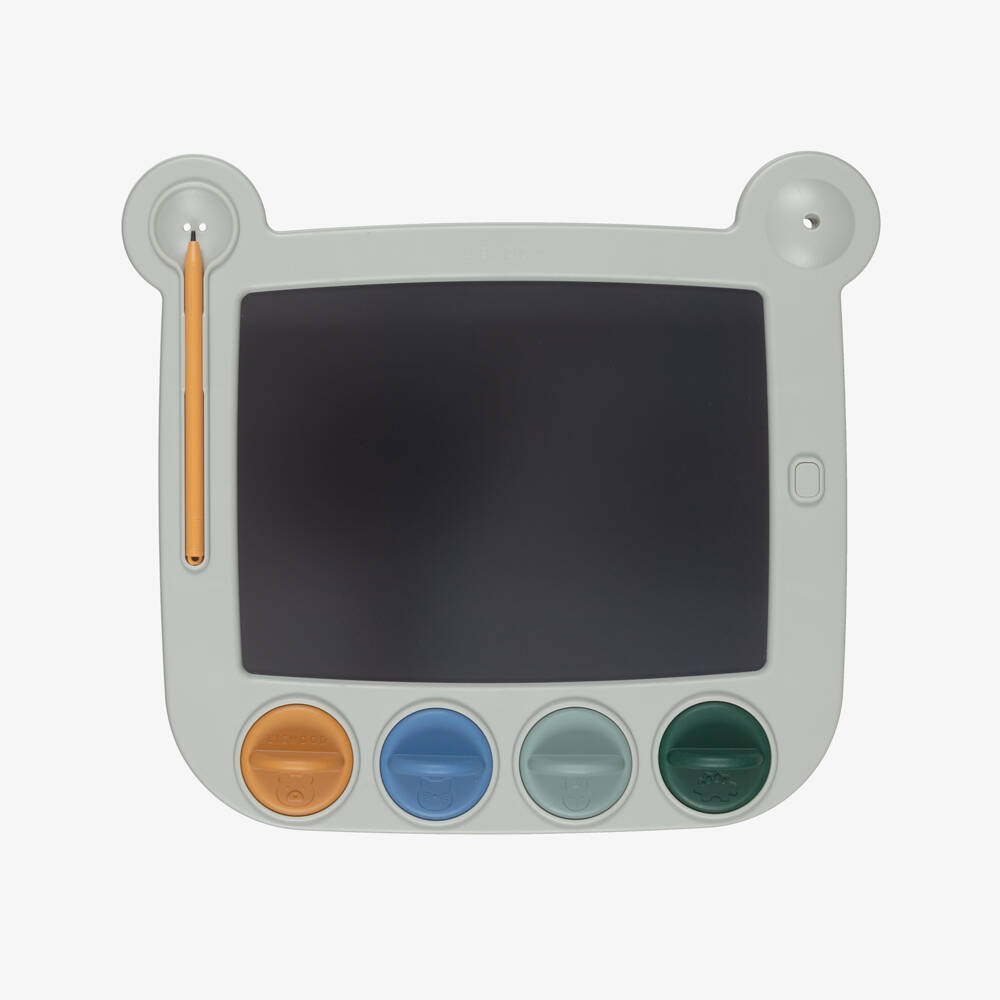 Liewood-Dove Blue LCD Magic Drawing Board with Animal Stamps (29cm) | Childrensalon Outlet