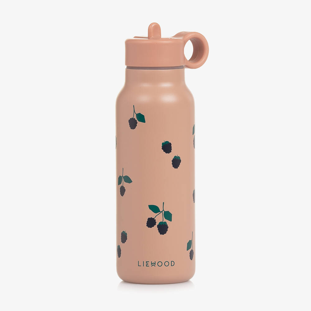 Liewood-Dusky Pink Blackberry Print Water Bottle (19cm) | Childrensalon Outlet