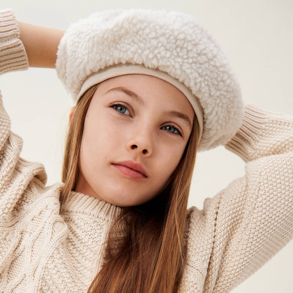 Liewood-Girls Cream Sherpa Fleece Cap | Childrensalon Outlet