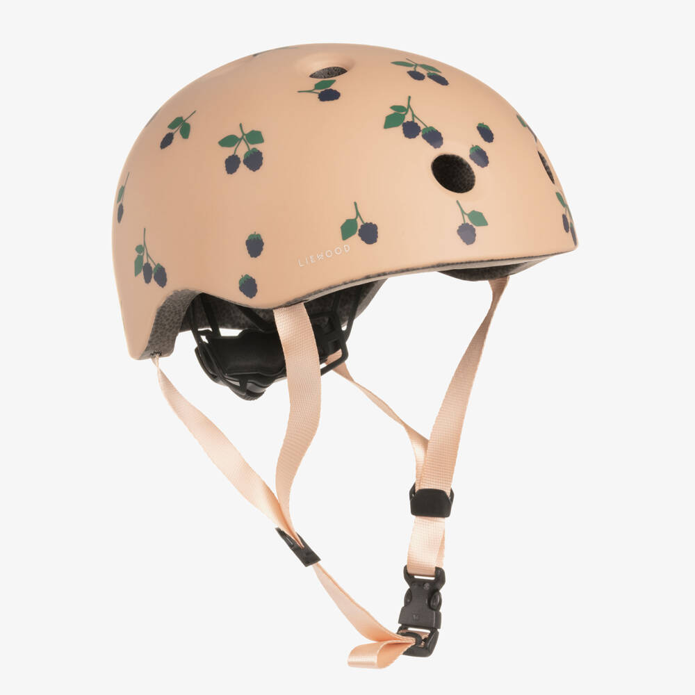 Liewood-Girls Dusky Pink Berry Print Bike Helmet | Childrensalon Outlet