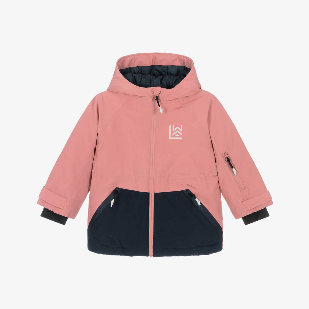 Liewood-Girls Dusty Pink & Navy Blue Technical Ski Jacket | Childrensalon Outlet