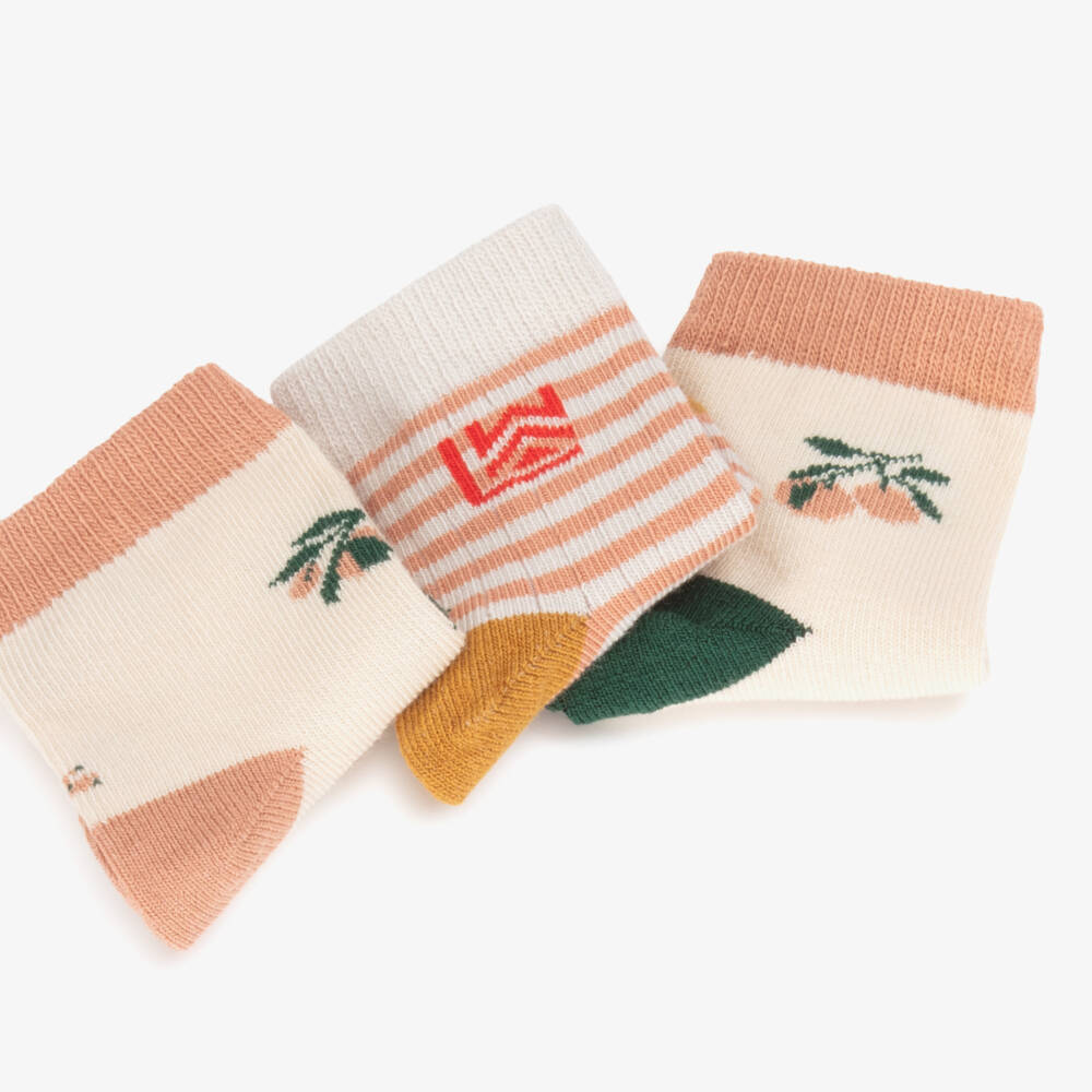 Liewood-Girls' Ivory Cherry Trio Socks | Childrensalon Outlet