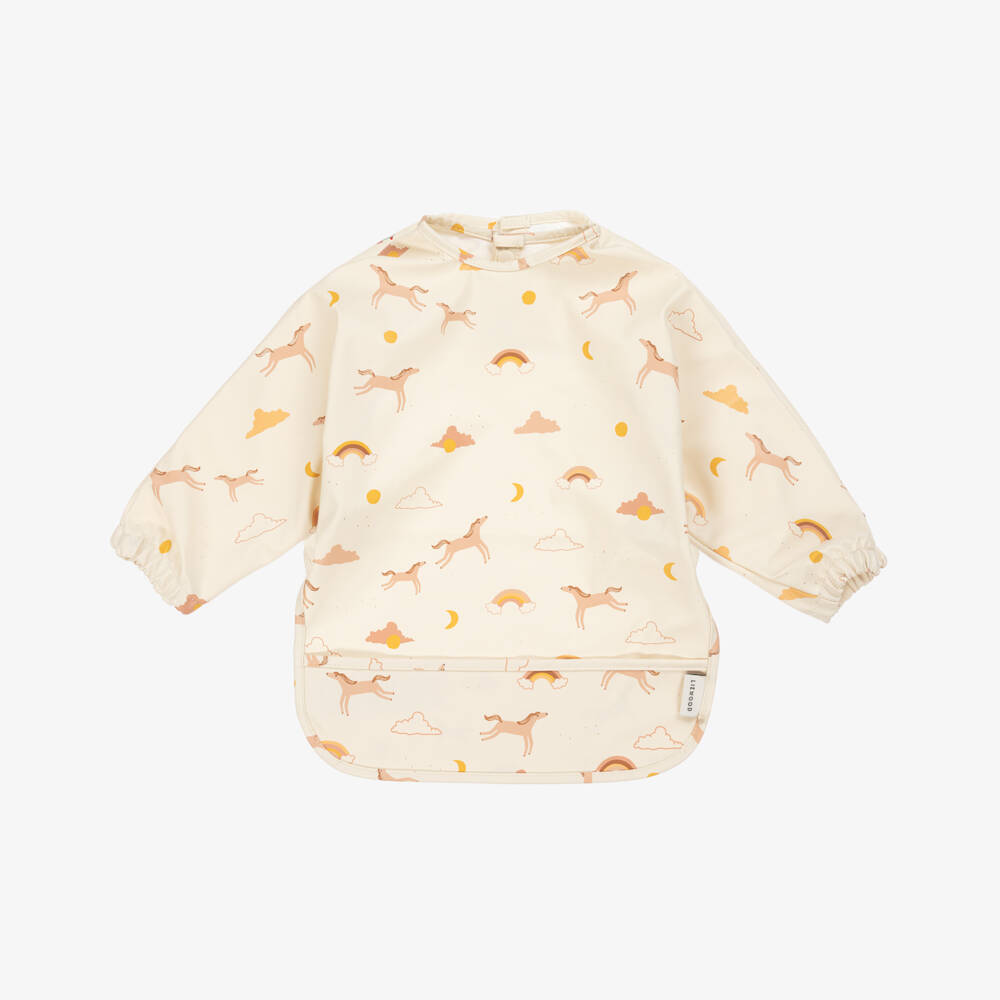Liewood-Кремовый фартук-нагрудник с лошадками для девочек | Childrensalon Outlet