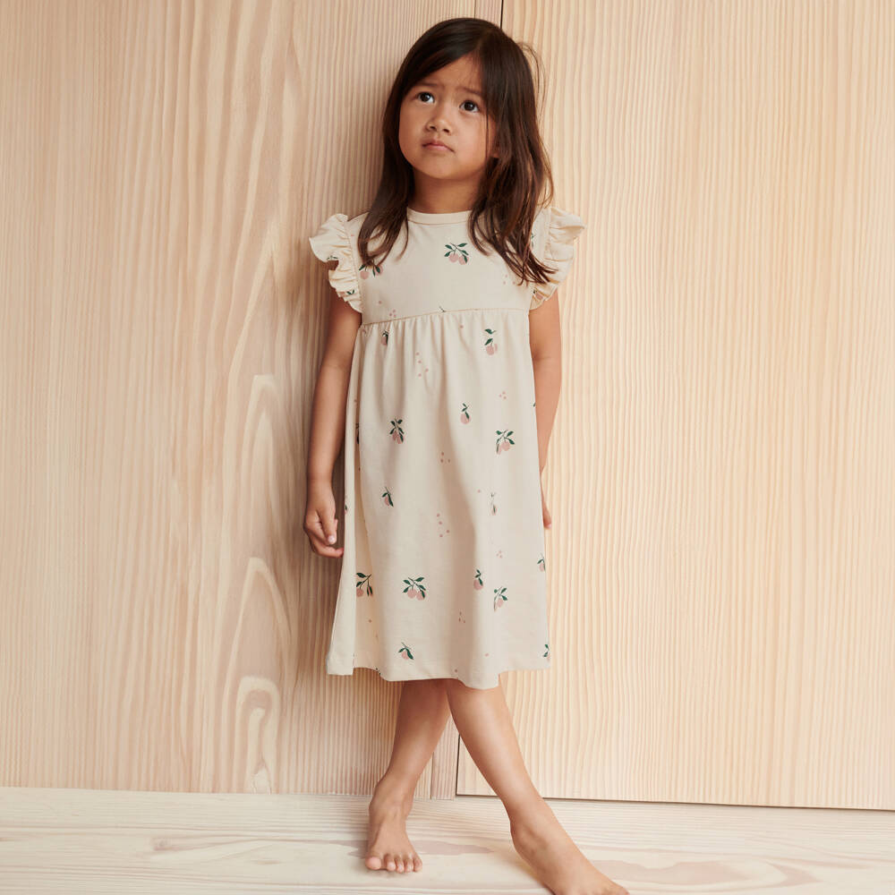 Liewood-Girls Ivory Peach-Patterned Cotton Dress | Childrensalon Outlet