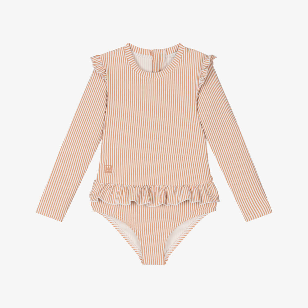 Liewood-Girls Long-Sleeve Pink Ruffle Swimwear | Childrensalon Outlet