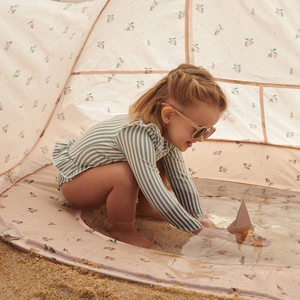 Liewood-Girls Mint Seersucker Ruffle Swimsuit | Childrensalon Outlet