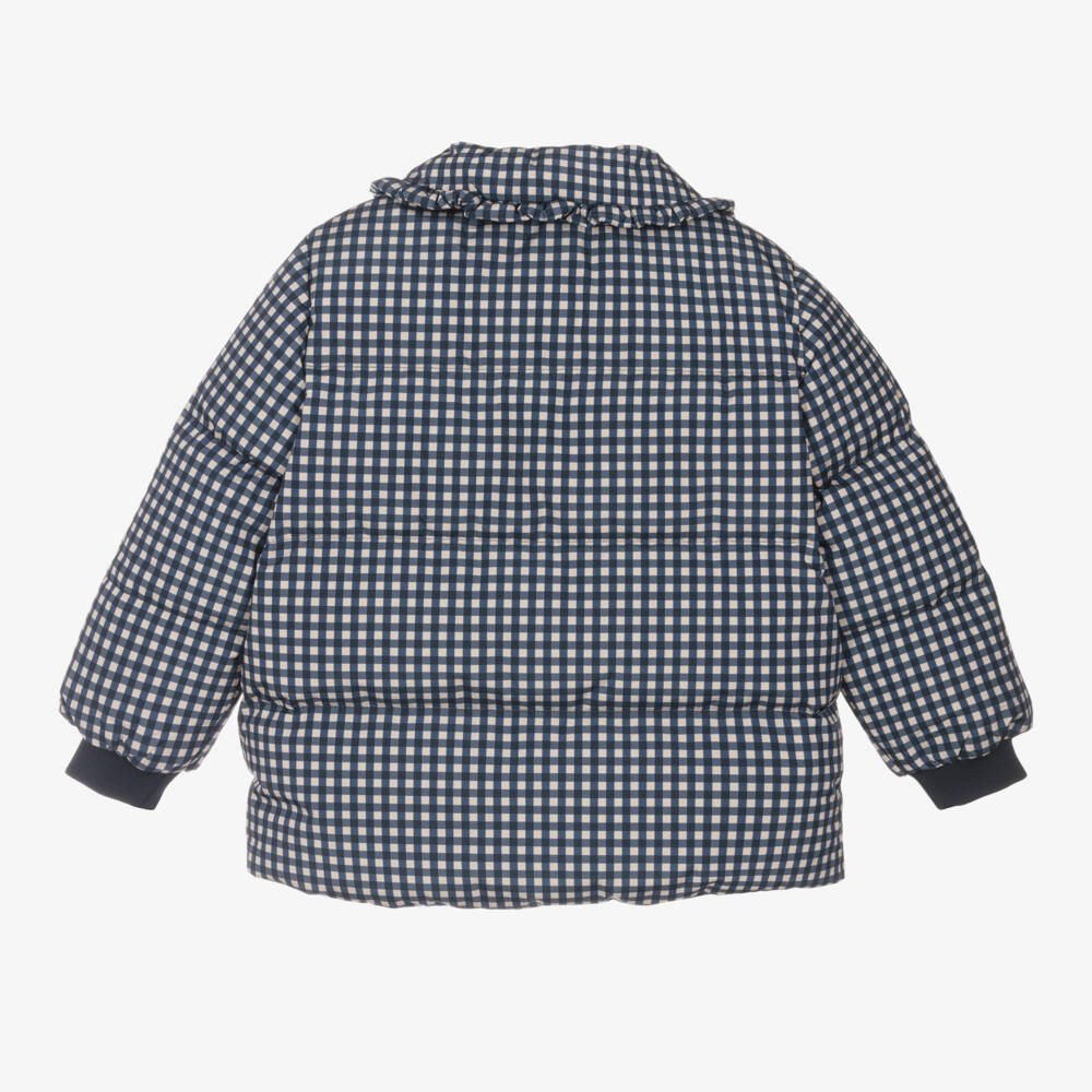 Liewood-Girls Navy Checked Padded Jacket | Childrensalon Outlet