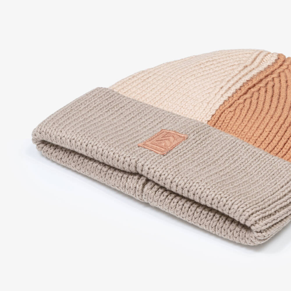 Liewood-Girls Pink & Beige Organic Cotton Knitted Beanie Hat | Childrensalon Outlet