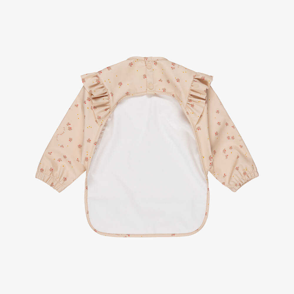 Liewood-Girls Pink Butterfly Apron Bib with Ruffles | Childrensalon Outlet