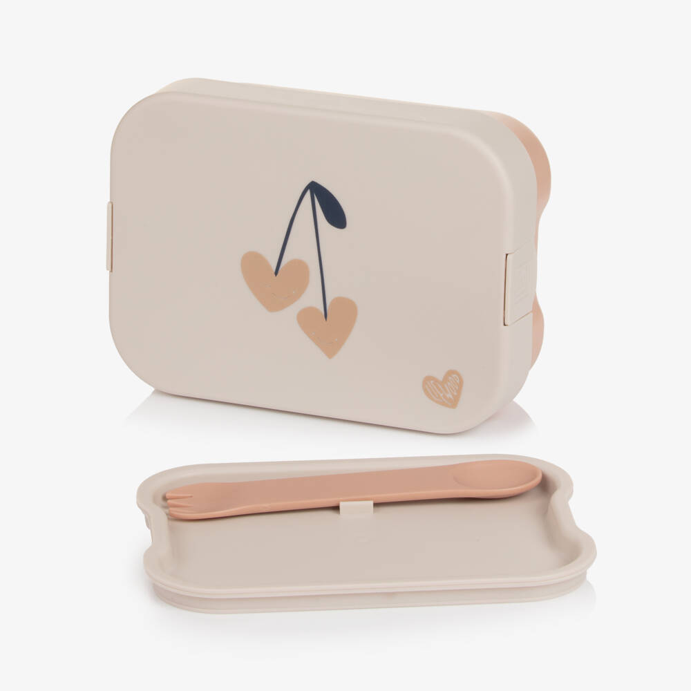 Liewood-Girls Pink Cherry Lunchbox with Cherry Motif (19cm) | Childrensalon Outlet