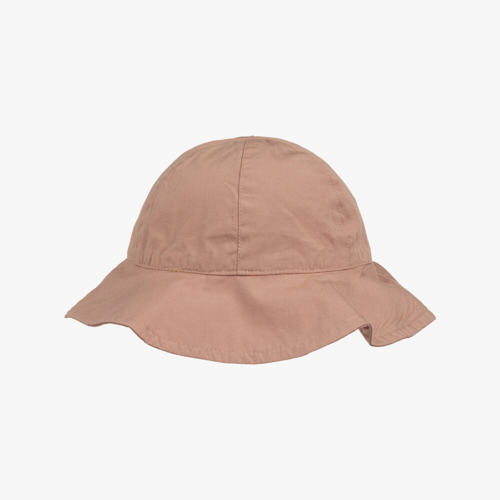 Liewood-Girls Pink Cotton Heart Print Reversible Sun Hat | Childrensalon Outlet