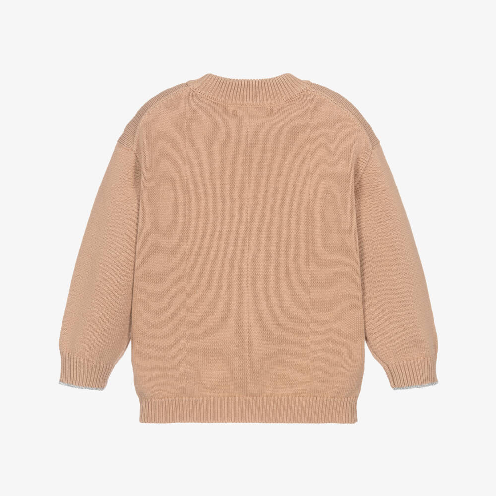 Liewood-Girls Pink Cotton Knit Rabbit Sweater | Childrensalon Outlet