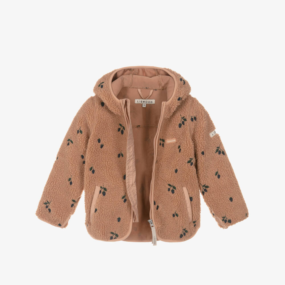 Liewood-Girls Pink Hooded Teddy Fleece Jacket | Childrensalon Outlet