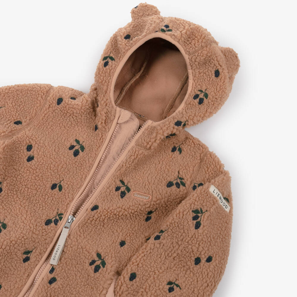 Liewood-Girls Pink Hooded Teddy Fleece Jacket | Childrensalon Outlet