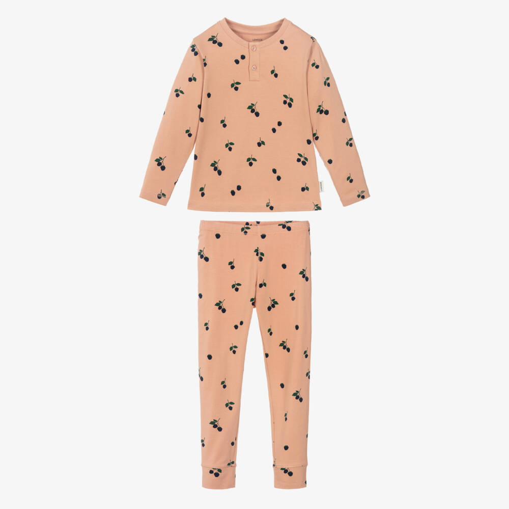 Liewood-Girls Pink Organic Cotton Berries Pyjamas | Childrensalon Outlet