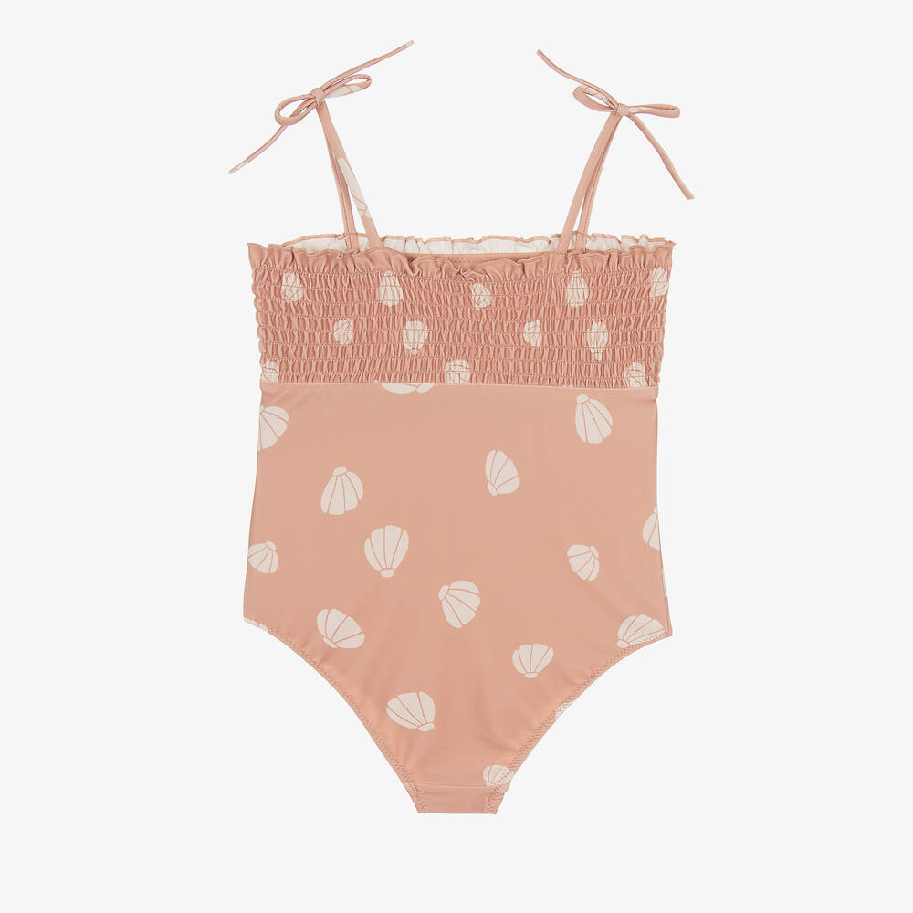 Liewood-Girls Pink Shell Print Swimsuit (UPF40+) | Childrensalon Outlet