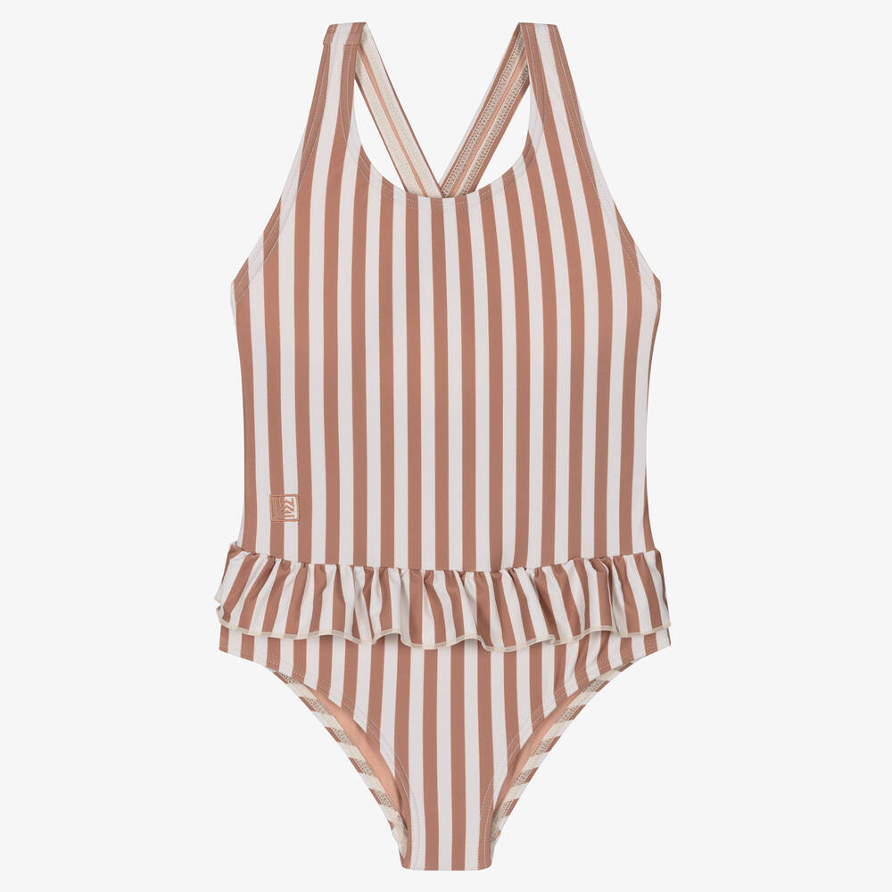Liewood - Girls Pink Stripe Amara Swimsuit (UPF40+) | Childrensalon