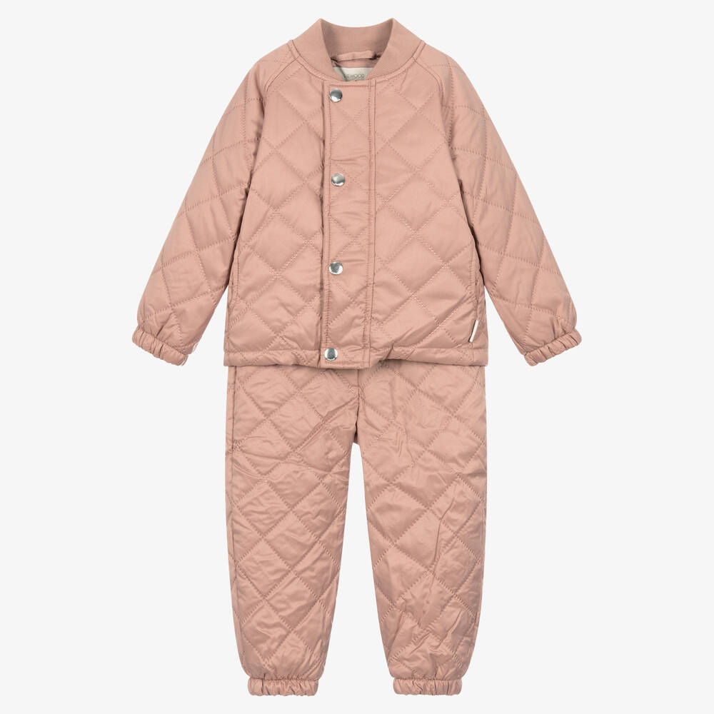 Liewood-Girls Pink Thermal Jacket & Trouser Set | Childrensalon Outlet