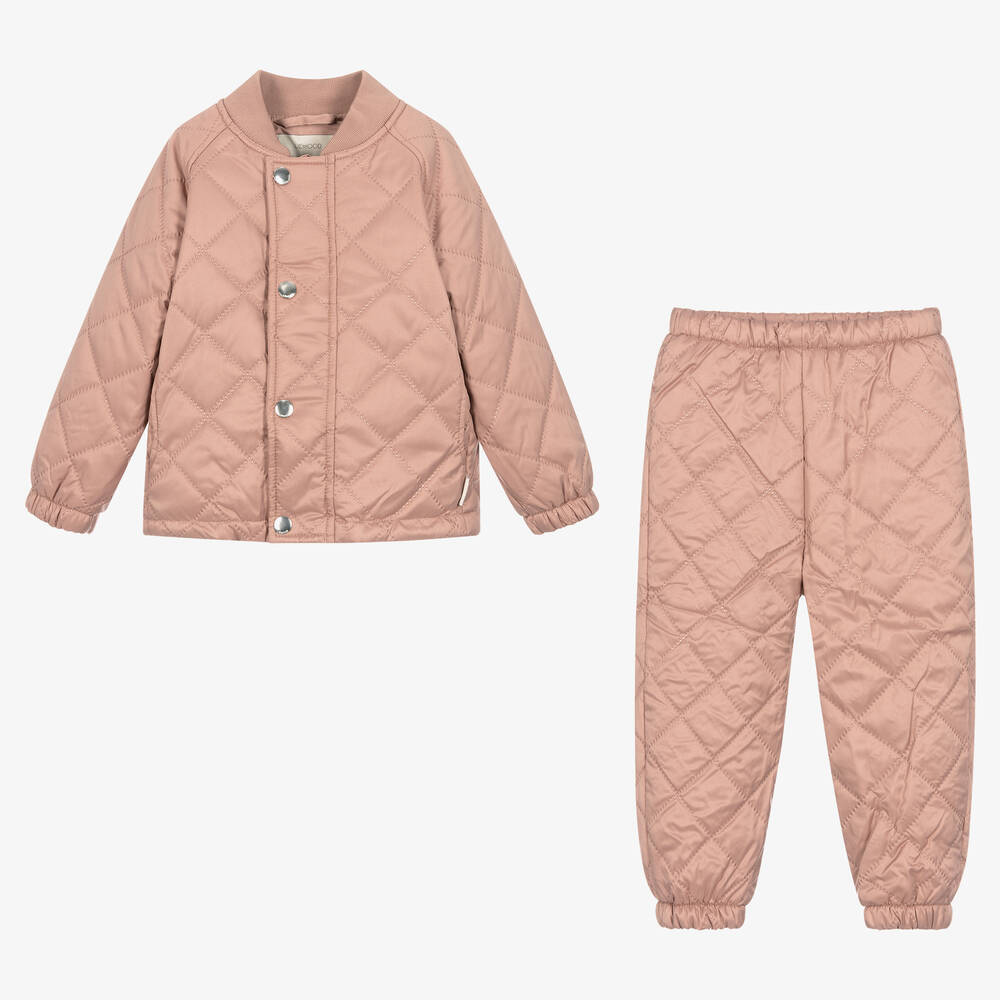 Liewood-Girls Pink Thermal Jacket & Trouser Set | Childrensalon Outlet