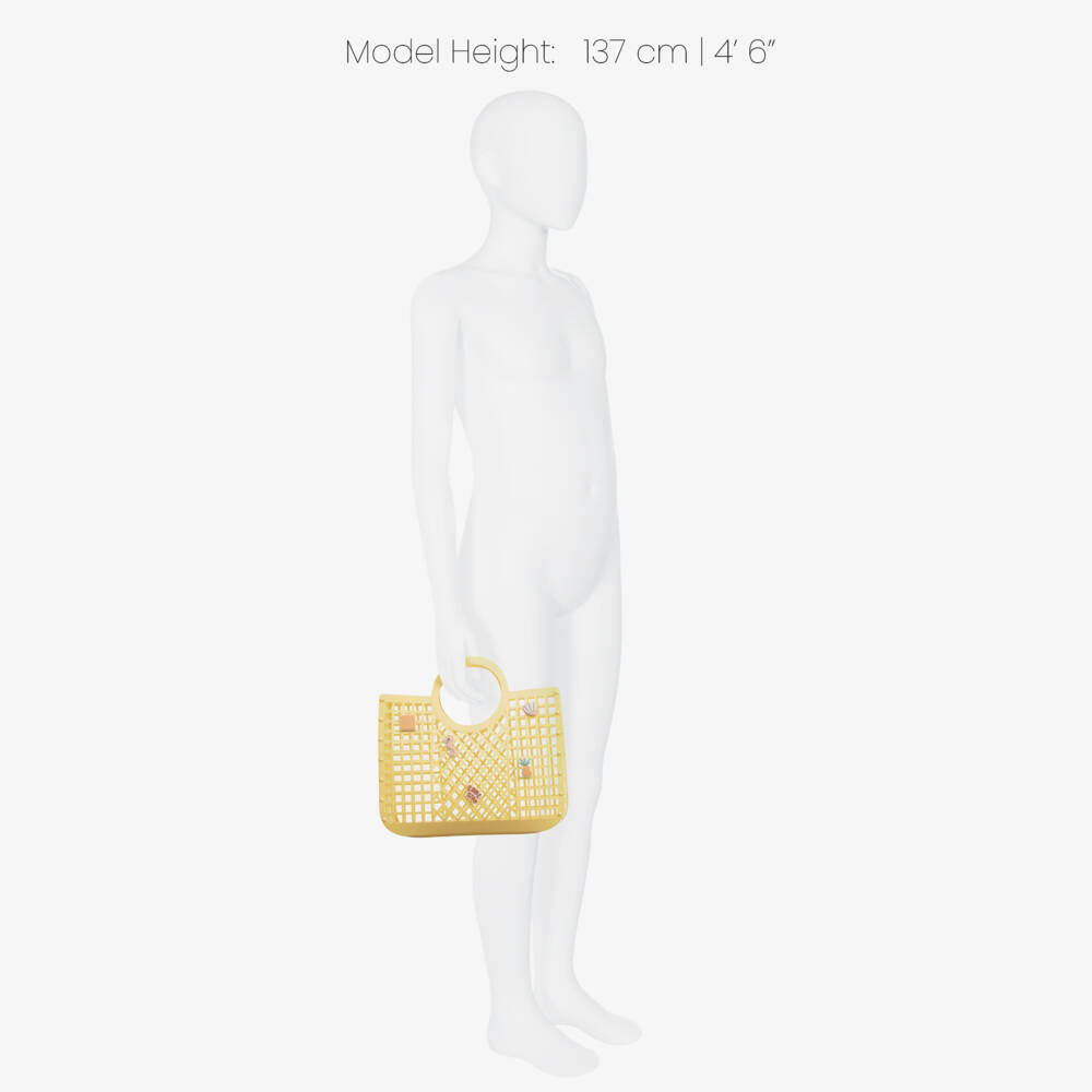 Liewood-Girls Yellow Medium Basket Bag with Charms | Childrensalon Outlet