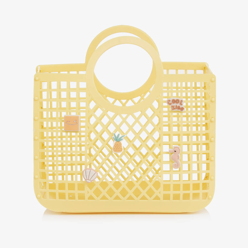 Liewood-Girls Yellow Medium Basket Bag with Charms | Childrensalon Outlet