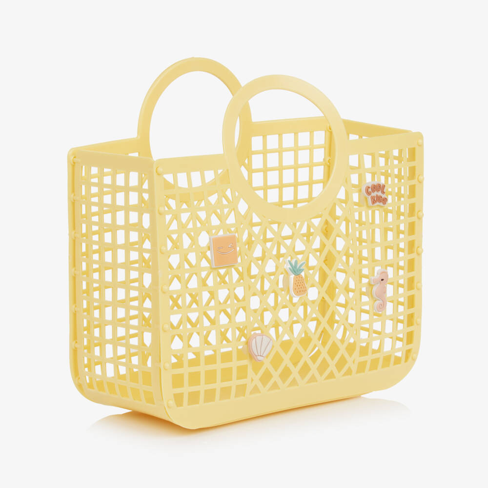 Liewood-Girls Yellow Medium Basket Bag with Charms | Childrensalon Outlet