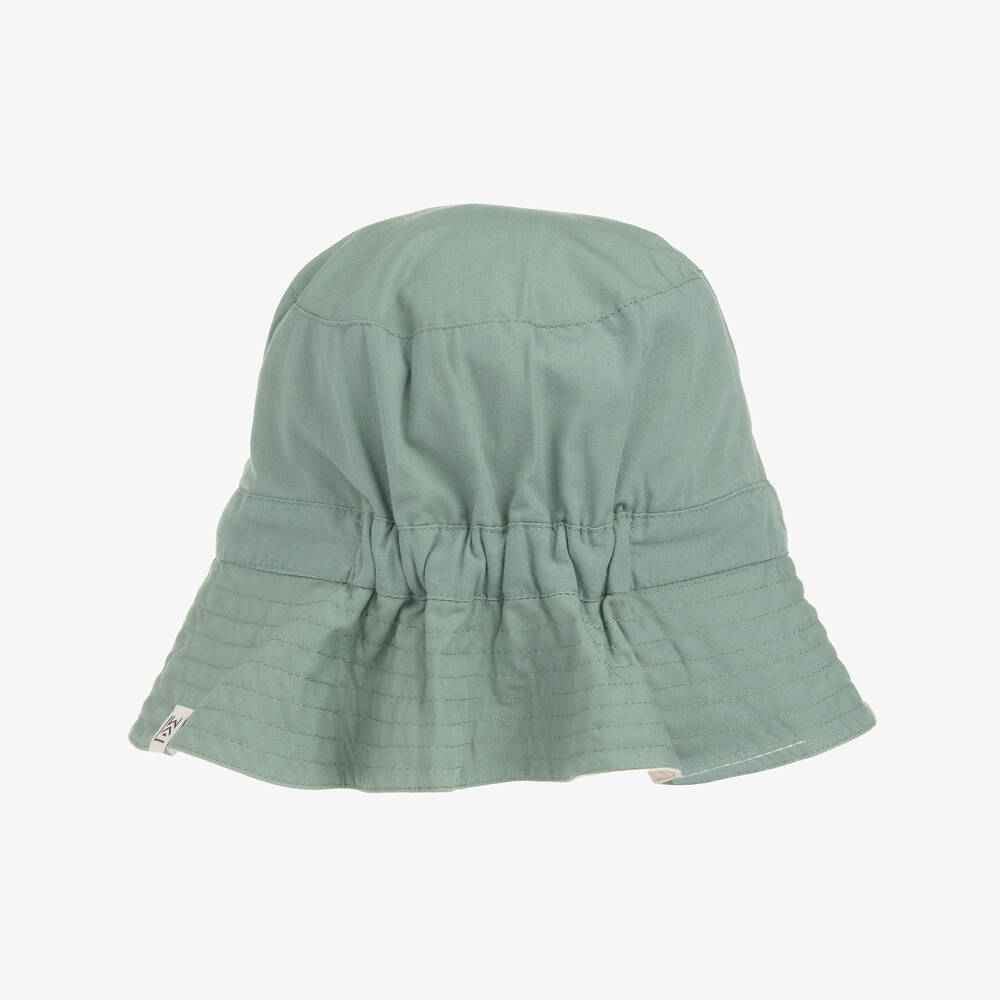 Liewood-Green & Beige Reversible Cotton Sun Hat | Childrensalon Outlet