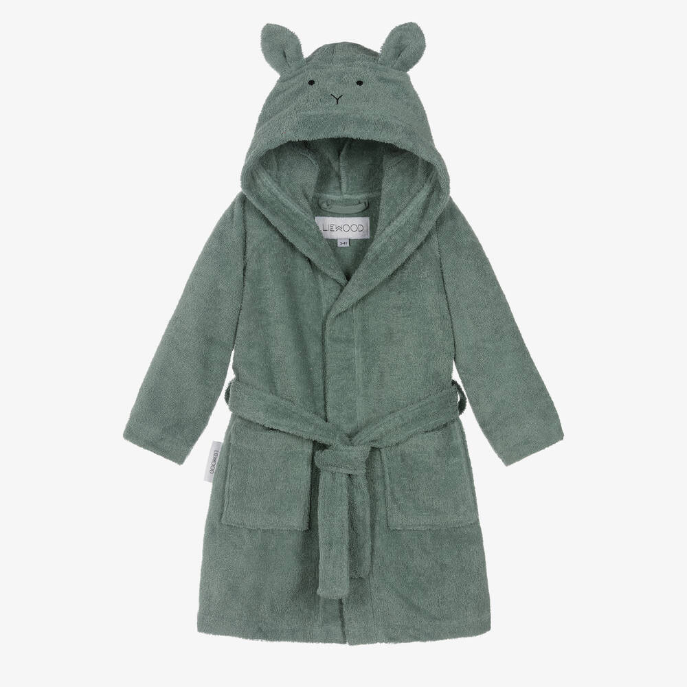 Liewood-Green Bunny Towelling Bathrobe | Childrensalon Outlet