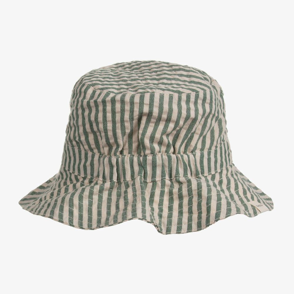 ليوود-Green Striped Cotton Baby Hat | Childrensalon Outlet