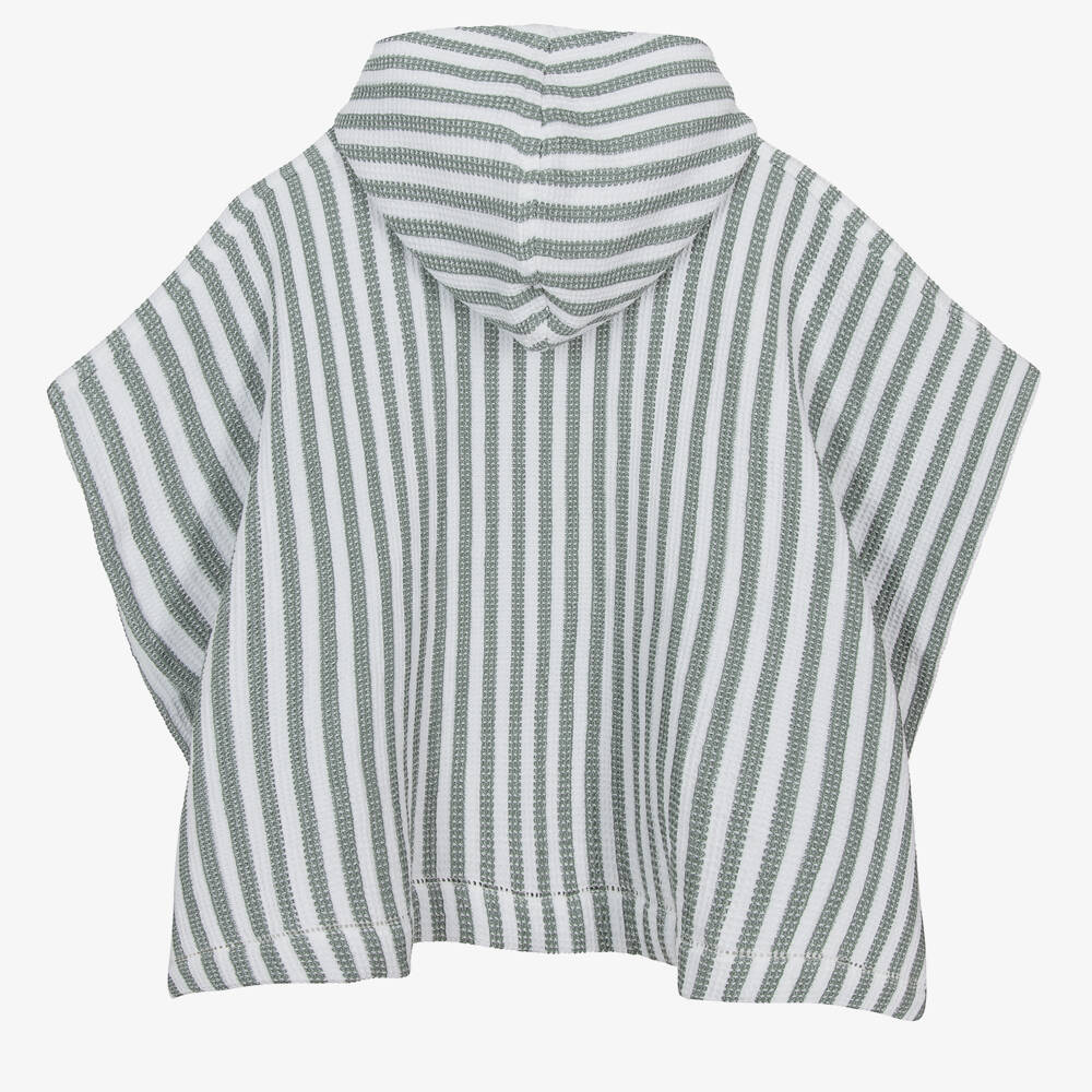Liewood-Green Striped Cotton Poncho Towel | Childrensalon Outlet