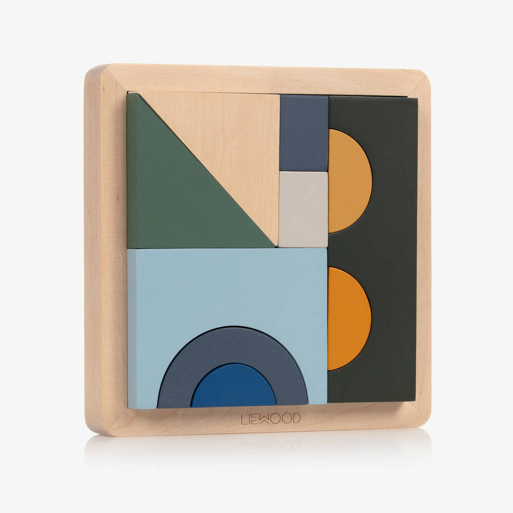 Liewood - Green Wooden Puzzle Set (20cm) | Childrensalon