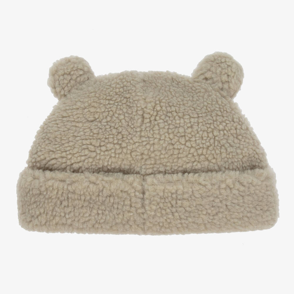 Liewood-Grey Sherpa Fleece Teddy Ears Beanie Hat | Childrensalon Outlet