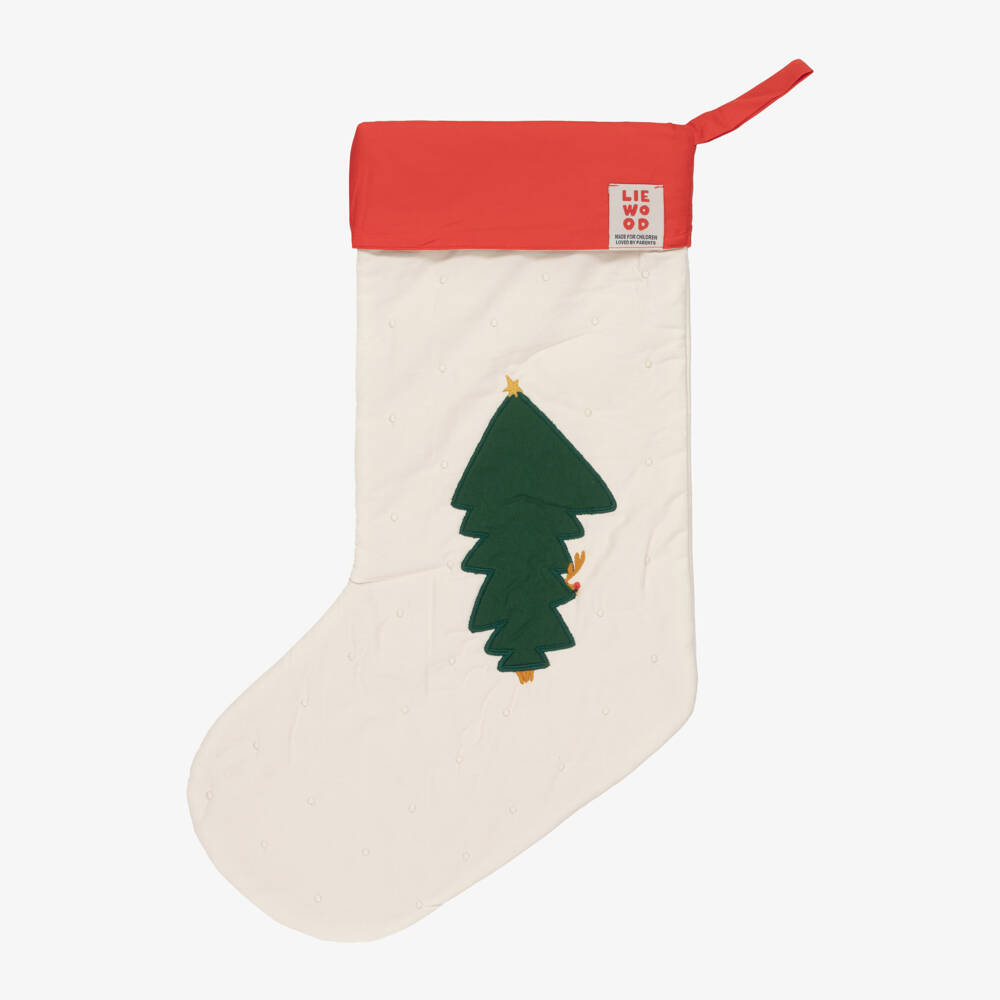 Liewood-Ivory Embroidered Christmas Stocking (55cm) | Childrensalon Outlet