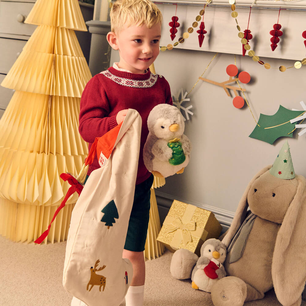 Liewood-Ivory Embroidered Christmas Stocking (55cm) | Childrensalon Outlet