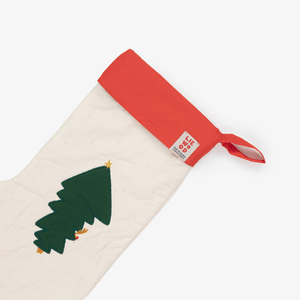 Liewood-Ivory Embroidered Christmas Stocking (55cm) | Childrensalon Outlet