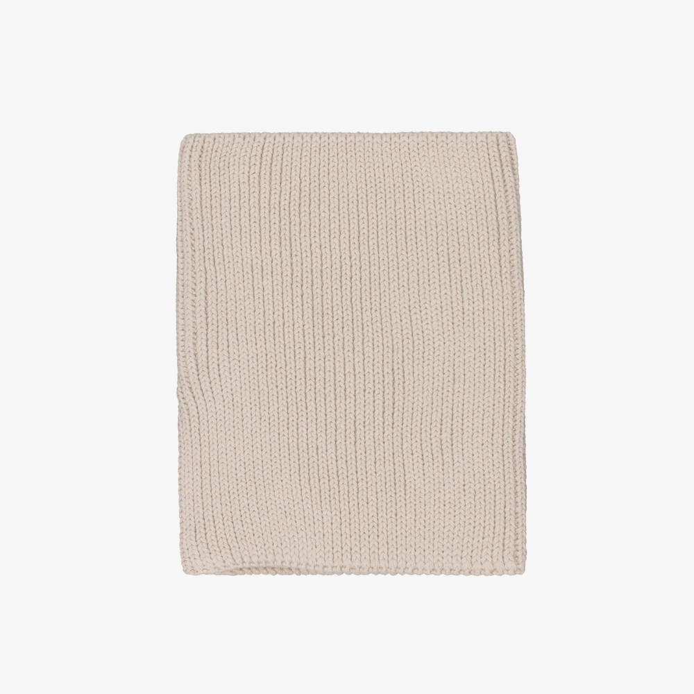Liewood-Pale Beige Organic Cotton Ribbed Knit Snood | Childrensalon Outlet
