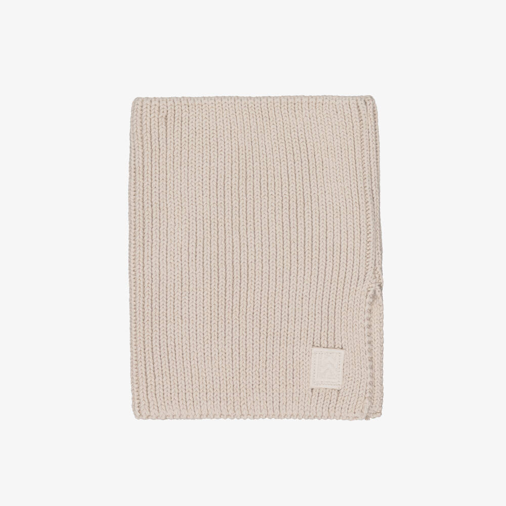 Liewood-Pale Beige Organic Cotton Ribbed Knit Snood | Childrensalon Outlet