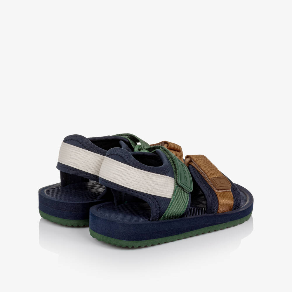 Liewood-Navy Blue Velcro Sandals with Colourblock Straps | Childrensalon Outlet