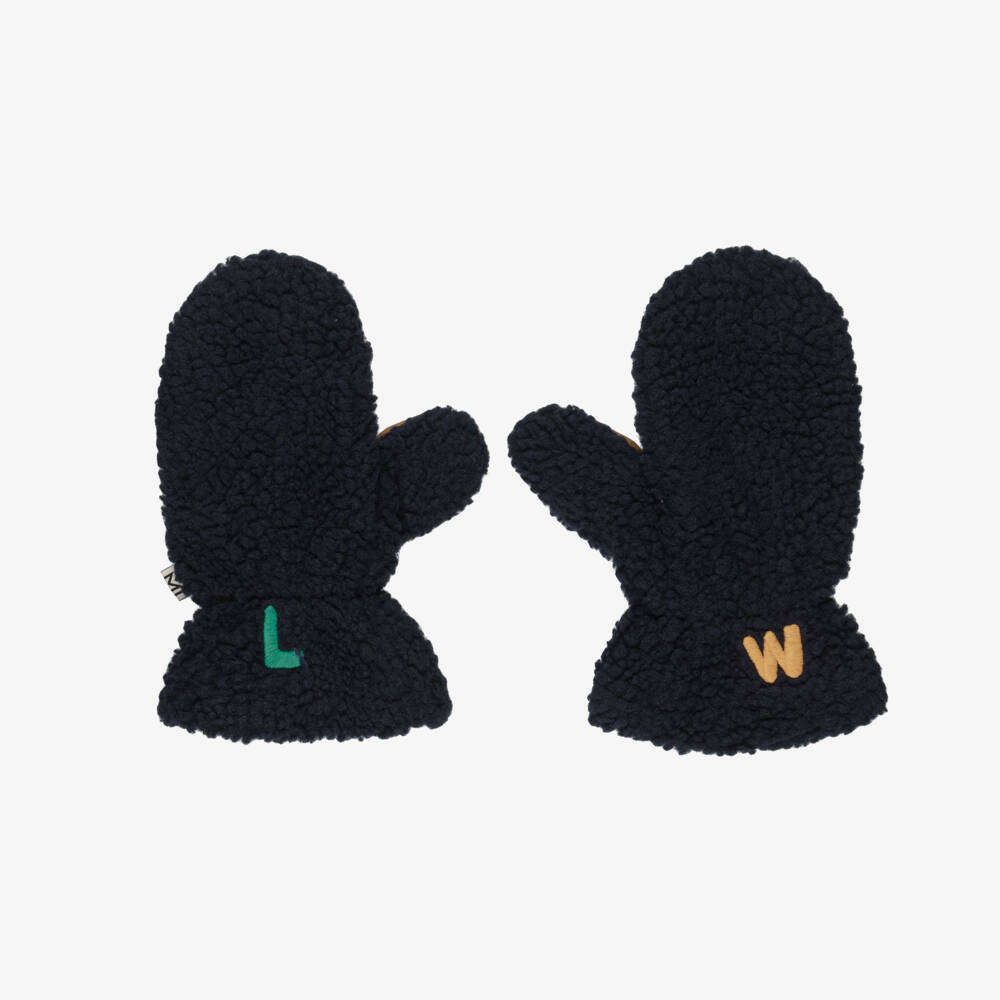 Liewood-Navy Grethe Pile Gloves | Childrensalon Outlet