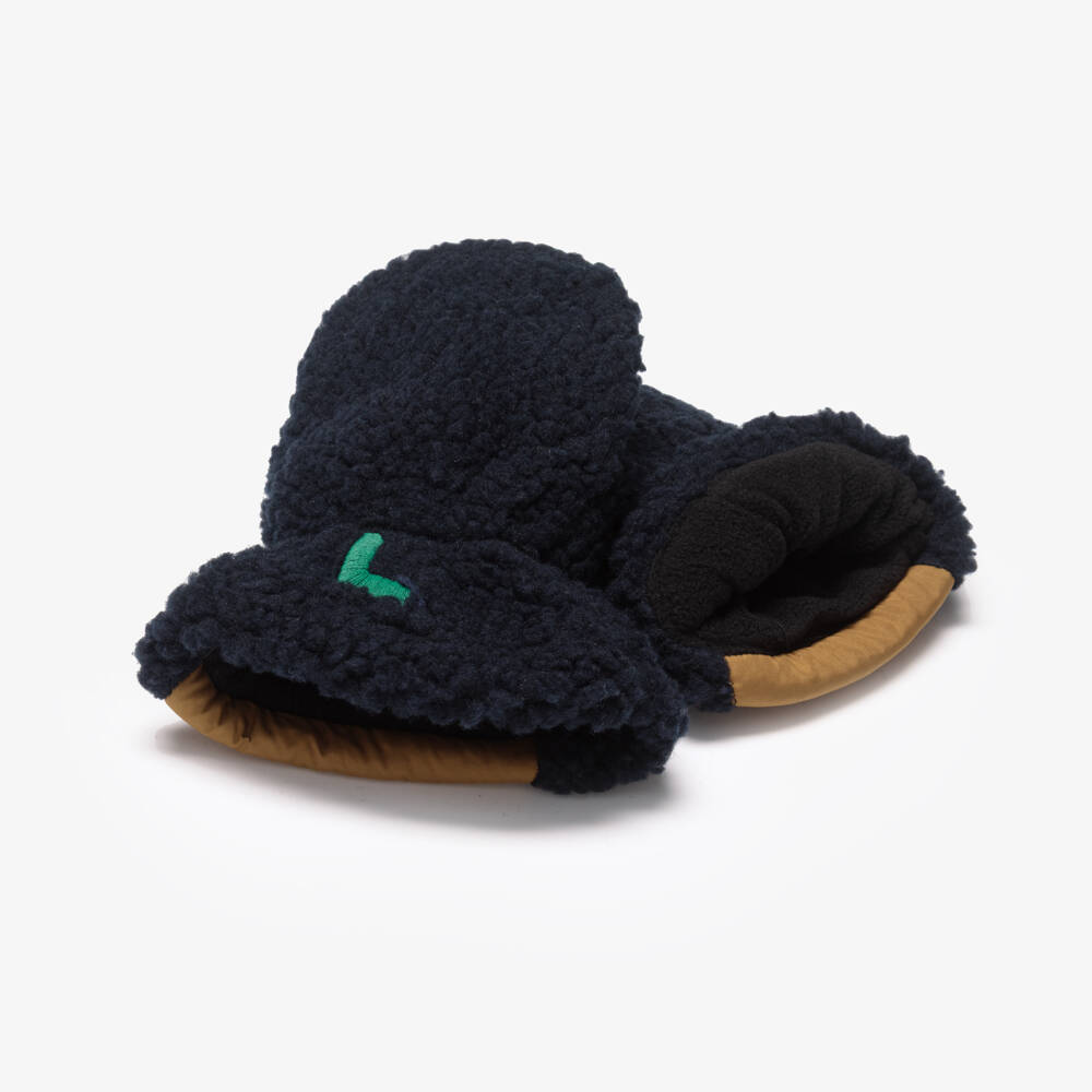 Liewood-Navy Grethe Pile Gloves | Childrensalon Outlet
